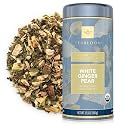 Teabloom Organic White Tea, White Ginger Pear Loose Leaf Tea, Distinctive and Delicate White Tea, USDA Certified Organic and Kosher Certified, 3.53 oz/100 g Canister Makes 35-50 Cups