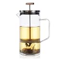 Teabloom Tea Press with Copper Pull Handle and Stainless Steel Filter – Tea Connoisseur's Choice – Pekoe Tea Maker, 34-Ounce