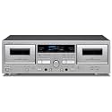 TEAC W-1200 Dual Cassette Deck with Recorder with USB Pitch Control Karaoke-Mic-in and Remote (Silver)