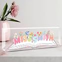 Teacher Name Plate for Desk, Desk Name Plate Personalized Acrylic Office Desk Decor, Teacher Appreciation Gifts The Office Gifts for Teacher