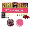 TEACURRY Rose Green Tea - 30 Pyramid Tea Bags | Helps Lose Weight, Boosts Digestion, Relieves Anxiety, Increases Skin Glow