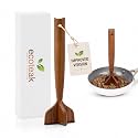 Teak Wood Meat Masher & Ground Beef Masher, Wooden Meat Chopper for Ground Beef, Hamburger Smasher Tool, Wood Potato Masher, Non-Toxic Kitchen Utensil, 10.5 Inch