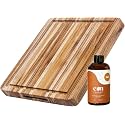 Teakhaus Small Carving Board with Juice Groove &amp; Conditioning Oil Set