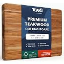 Teakhaus Edge-Grain Teak Wood Cutting Board with Grip Handles, Extra Large