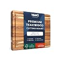 Teakhaus Edge-Grain Teak Wood Cutting Board with Juice Groove, Small