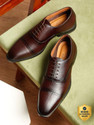 Teakwood Leathers Mens Brown Oxford Lace-Up Shoes