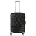 TEAKWOOD LEATHERS_ Unisex Black Textured Hard-Sided Large Trolley Bag