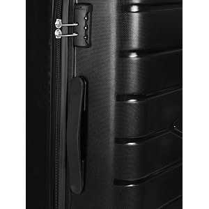 teakwood leathers_ unisex vibes_black textured hard-sided cabin trolley bag