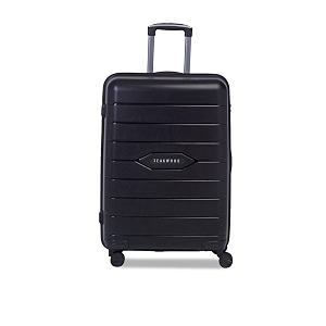 teakwood leathers_ unisex vibes_black textured hard-sided cabin trolley bag_large
