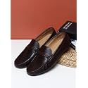 Teakwood Men Solid Genuine Leather Brown Loafers