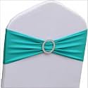 Teal Chair Sashes 50 Pack, Teal Chairs Bows Sashes for Birthday, Spandex Sashe for Wedding Party Decor, Turquoise Sashe for Chair Covers.