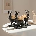 Tealight Candle Holder for Home Decor | Christmas Candle Holders | Reindeer Shadow Tea Light Decoration |Festival Decoration | Decorative Diya Tealight Candle (m)