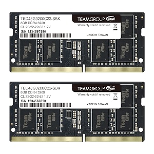teamgroup elite ddr4 16gb kit 2 x 8gb 3200mhz pc4-25600 cl22 unbuffered non-ecc 12v sodimm 260-pin laptop notebook pc computer memory module ram upgrade - ted416g3200c22dc-s01