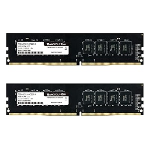 teamgroup elite ddr4 16gb kit 2 x 8gb 3200mhz pc4-25600 cl22 unbuffered non-ecc 12v udimm 288 pin pc computer desktop memory module ram upgrade - ted416g3200c22dc01