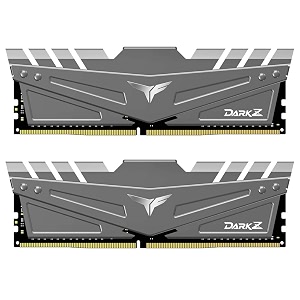 teamgroup t-force dark z ddr4 16gb kit 2 x 8gb 3600mhz pc4-28800 cl 18 288-pin sdram desktop gaming memory module ram - gray - tdzgd416g3600hc18jdc01