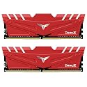 TEAMGROUP T-Force Dark Z DDR4 32GB Kit (2 x 16GB) 3200MHz (PC4-25600) CL 16 288-Pin SDRAM Desktop Gaming Memory Module Ram - Red - TDZRD432G3200HC16CDC01