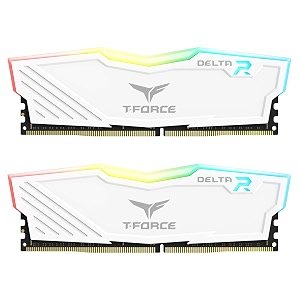 teamgroup t-force delta rgb 2x8gb 3600mhz 3600mts cl18 white 16gb ddr4 ram kit desktop gaming memory metal heatsink argb sync xmp 20 for intelamd cpu high performance low latency module