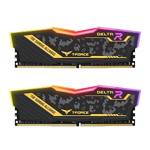 teamgroup t-force delta tuf 2x16gb 3200mhz 3200mts cl16 yellow 32gb ddr4 ram kit desktop gaming memory metal heatsink argb sync xmp 20 for intelamd cpu high performance low latency module