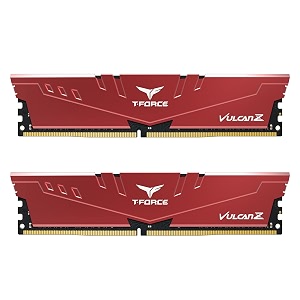 teamgroup t-force vulcan z ddr4 32gb kit 2 x 16gb 3200mhz pc4 25600 cl16 desktop memory module ram - red - tlzrd432g3200hc16cdc01