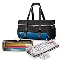 Teamoy 3 Pcs Empty Mahjong Bag, American Mahjong Tile & Rack Set Bag, Black