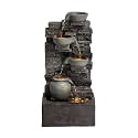 Teamson Home 28.5" Outdoor 4-Tier Cascading Water Fountain, Gray
