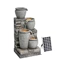 Teamson Home 30.7" 4-Tier Cascading Bowl Water Fountain, Gray