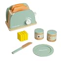 Teamson Kids Little Chef Frankfurt 11-pc. Wooden Play Kitchen Toaster Accessory Set with Pretend Food and Utensils