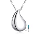 Teardrop Hourglass Urn Necklace for Ashes for Women Sterling Silver Cremation Jewelry Memorial Keepsake Urns Pendant Necklace for Urn Necklaces Ashes