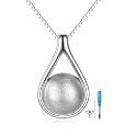 Teardrop Hourglass Urn Necklace for Ashes for Women Sterling Silver Cremation Jewelry Memorial Keepsake Urns Pendant Necklace for Urn Necklaces Ashes