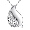 Teardrop Hourglass Urn Necklace for Ashes for Women Sterling Silver Cremation Jewelry Memorial Keepsake Urns Pendant Necklace for Urn Necklaces Ashes