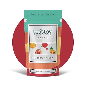 teastoy strong and highly flavourful ice teacold brew peach flavour iced tea 50 sachets 50 cups