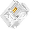 Tech-X 20pcs Telephone Plug 2 Pin RJ11 6P2C Modular Plug Telephone Phone Connector Crystal Head Plug Network Connector (6/2, Telephone Cord Connector Adapter Crimp) Two-core Cable RJ 11 Plug Wired Ethernet Lan Adapter compati