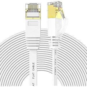 tech-x cat7 ethernet cable pure copper flat rj45 lan cable cable 10 gigabit 600mhz patch network cable internet cable rj45 wire cord to computer for gaming modem router lan adsl 1m