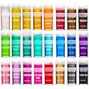 TECHAROOZ Mica Powder Set - 24 Cosmetic Grade Pigment Colors (10g Each) for Soap Making, Epoxy Resin, Lip Gloss, Nails, Bath Bombs &