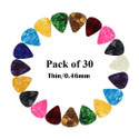 TechBlaze 30 PCs Guitar Picks Plectrums Smooth Nylon Material Stylish Colorful Celluloid Guitar Picks Plectrums for Acoustic Guitar Electric Guitar Bass Ukulele Guitar Pick
