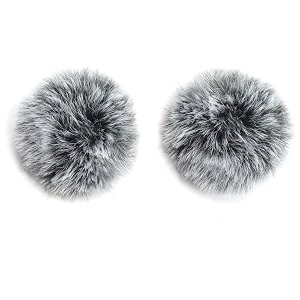 techblaze grey windscreen replacement for boya mini wireless lavalier microphone pop filter furry wind muff 4