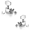 TECHBLAZE Guitar Tunning Keys 1 Left+1 Right Side Acoustic Guitar String Tuner Keys Zinc Alloy Semiclosed Machine Head Tuners for Electric and Acoustic Guitars