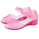 techcity Princess Girls Sandals Dress Up Dance Party Cosplay Jelly Shoes for Kids Toddler Mary Janes