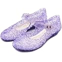 techcity Princess Girls Sandals Dress Up Dance Party Cosplay Jelly Shoes for Kids Toddler Mary Janes