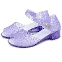 techcity Princess Girls Sandals Dress Up Dance Party Cosplay Jelly Shoes for Kids Toddler Mary Janes