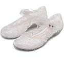 techcity Princess Girls Sandals Dress Up Dance Party Cosplay Jelly Shoes for Kids Toddler Mary Janes