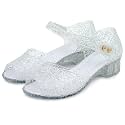 techcity Princess Girls Sandals Dress Up Dance Party Cosplay Jelly Shoes for Kids Toddler Mary Janes