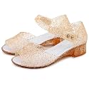 techcity Princess Girls Sandals Dress Up Dance Party Cosplay Jelly Shoes for Kids Toddler Mary Janes