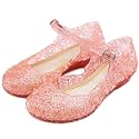 techcity Princess Girls Sandals Dress Up Dance Party Cosplay Jelly Shoes for Kids Toddler Mary Janes