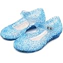 techcity Princess Girls Sandals Dress Up Dance Party Cosplay Jelly Shoes for Kids Toddler Mary Janes