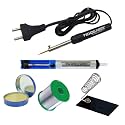 5in1 Electric Soldering Iron Kit with 8W Welding Stick | Desolder PUMP | Paste/Flux | Solder Wire Reel | Iron Stand for DIY/Crafts