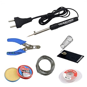 6 in 1 electric soldering iron stand tool wire stripper kit soldering kit set with 8watt welding stick desoldering  wick stand flux  wire stripper  solder wire for diycrafts