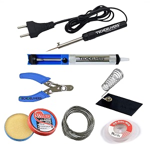8watt solder iron kit with desolder pump cutter stand paste wire wick pointed tip