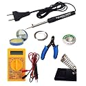 Multimeter kit with Solder Iron | Cutter | Stand | Desoldering Wick | Soldering Wire | Paste 8Watt Simple (Pointed Tip)