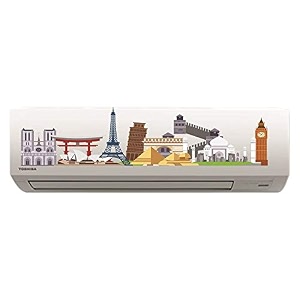 pvc 7 wonder ac self-adhesive sticker split ac stickers for wall air conditioner sticker multi colored 24 cm